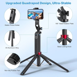 Q185 Intelligent Face Tracking Selfie Stick 360 Degree Rotation Stabilizer with Remote Shutter Wireless Bluetooth Selfie Stick Tripod