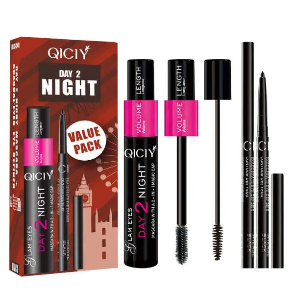 QICIY 2 in 1 Long Lasting Waterproof Black Mascara & Eyeliner Pen - Image 3