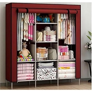 Queen Daraz Portable Cloth Cabinet/Wardrobe (130 X 45 X 175 Cms) - Color May Vary