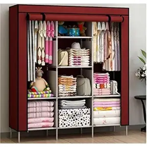 Queen Daraz Portable Cloth Cabinet/Wardrobe (130 X 45 X 175 Cms) - Color May Vary