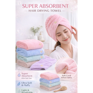 Quickly Dry Hair Hat Super Absorbent Soft Bathroom Women Head Towels Girls Simple plain Hair Towel Hair Dry Wrap Bonnets
