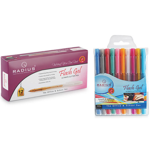 Radius Glitter Gel pen A Set of 10 Different Colour Glitter pen By Mitrata - Image 3