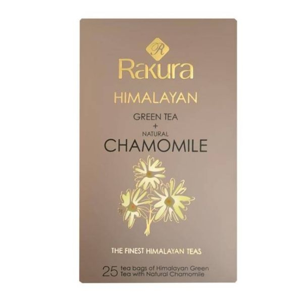 Citrus Rakura Tea Rakura Himalayan Green Tea + Natural Chamomile (100 Tea Bags) ENV ...