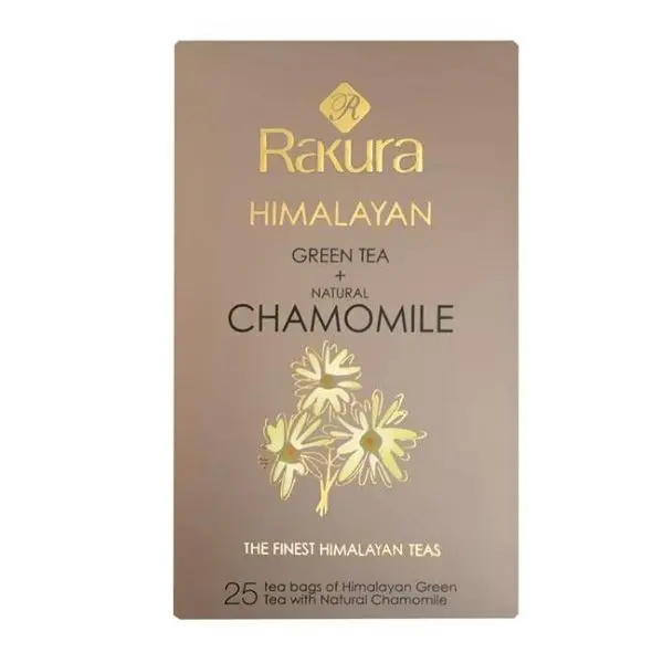 Rakura Himalayan Green Tea + Natural Chamomile (100 Tea Bags) ENV