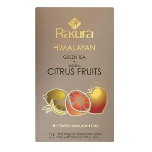 Rakura Himalayan Green Tea + Natural Citrus Fruits ( 100 Tea Bags) ENV