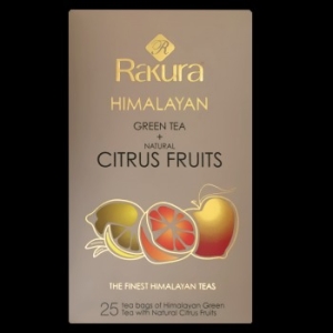Rakura Himalayan Green Tea + Natural Citrus Fruits (25 Tea Bags)