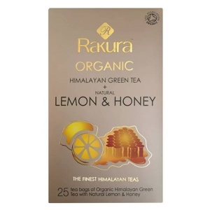 Rakura Himalayan Organic Green Tea + Natural Lemon & Honey (100 Tea Bags) ENV