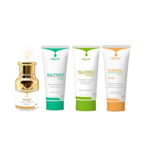 RALY-COS- DRY SKIN COMBI PACK SERUM, MOISTURIZER, SUNSCREEN, FACEWASH