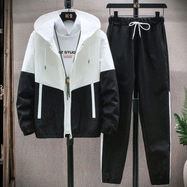 Ramro Chha Summer lightweight Black and White Tracksuit For Men's. - Image 2