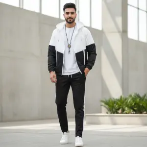 Ramro Chha Summer lightweight Black and White Tracksuit For Men's.