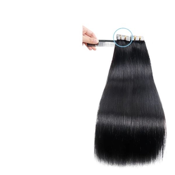 Real Tape in Natural Hair Silky Straight Hair Extensions for Fashion Salon Product - Image 4
