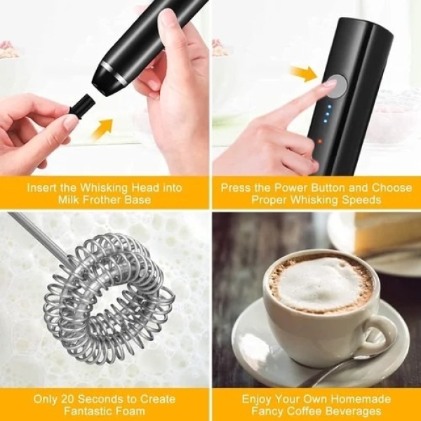 Rechargeable 2-in-1 Coffee Egg Beater and Frothier - Image 5