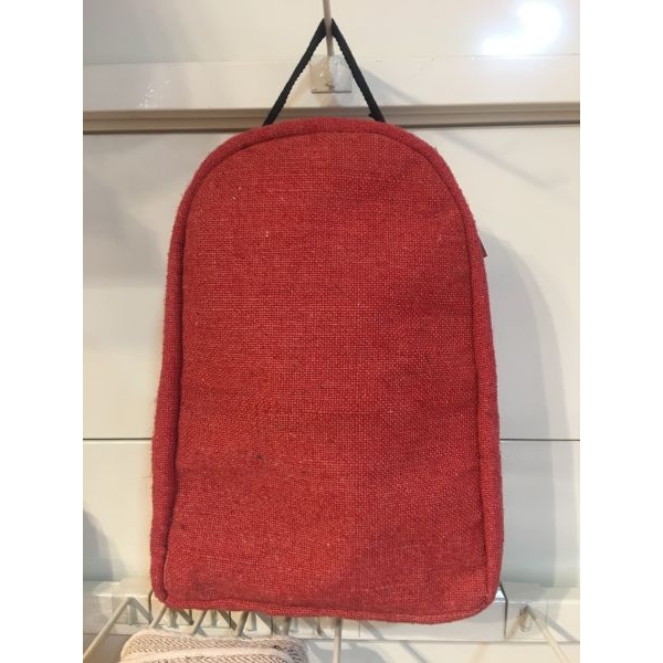 Red Color Hemp & Cotton Mix Sports Bag For Unisex - Image 3