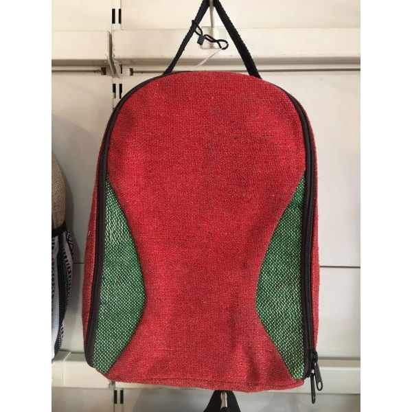 Red Color Hemp & Cotton Mix Sports Bag For Unisex - Image 4