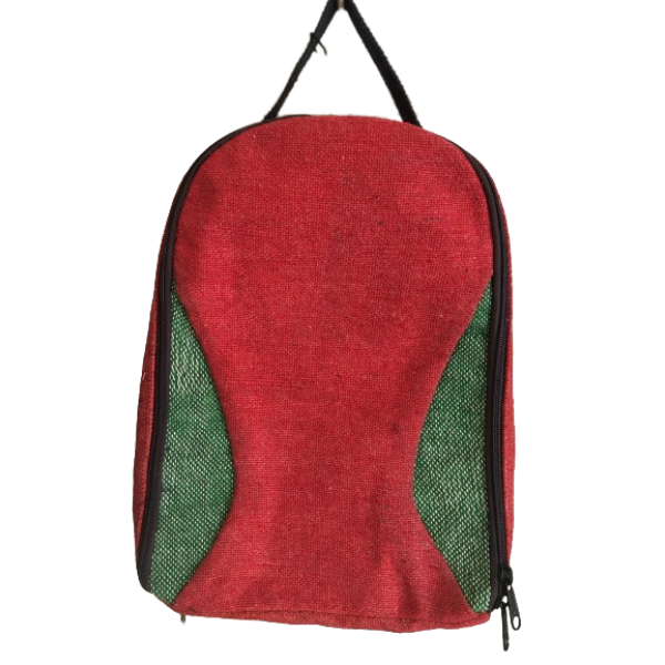 Red Color Hemp & Cotton Mix Sports Bag For Unisex - Image 5