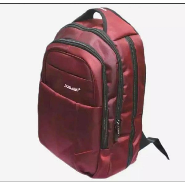 Red Solid (Duslang) Multiple Pocket Laptop Backpack Unisex By Mitrata - Image 3