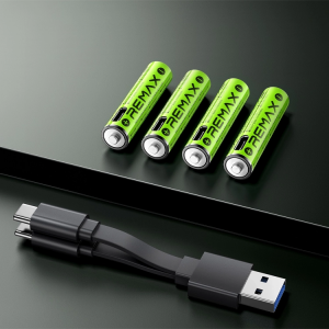 Remax AA/AAA USB Type C Rechargeable Lithium Battery 4pc Set (Size AAA)