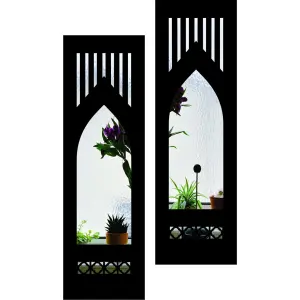 Ressence Creative Art Frames Wall Décor Hand Crafted Wooden Wall Mirror Panel for Home Lobby Modern Style (Set of 2)