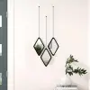 Ressence Diamond Shape Decorative Wall Mirror Hanging Chain Frameless Durable Acrylic Mirror 3 Piece Set