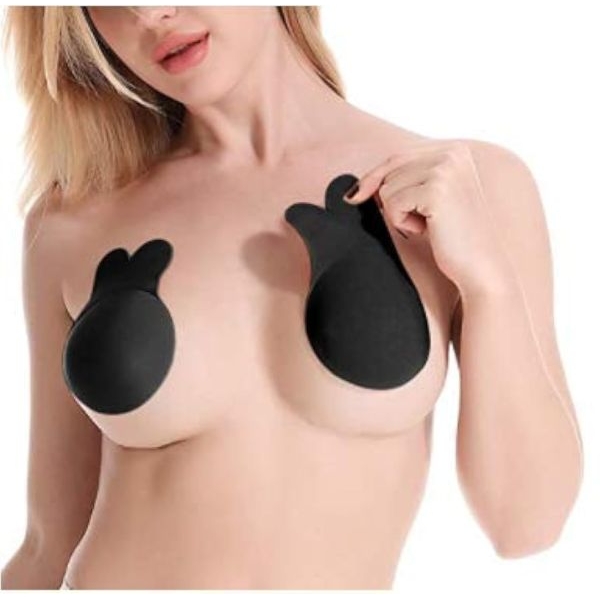 Reusable Sticky Push Up Silicone Nipple Cover For Women - Black and Beige | Fashion Reuseable Nipple Cover For Backless Dresses - Image 2