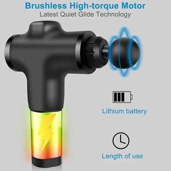 RF Portable Electric Fascial Gun RH-320 Massage Tool For Pain Relief Mini Gun Massager With 4 Heads Massager For Pain Relief & Recovery Portable Handheld Electric - Image 4