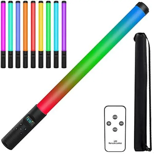RGB Handheld LED Light Wand Rechargeable Photography Light Stick Bi-color 3000K-6500K Dimmable for Live Streaming Video Shooting - Image 2