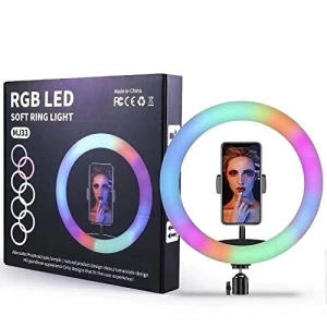 RGB Ring Light 33cm Dimmable LED Ringlight Tripod Stand Phone Holder Makeup Photography Selfie