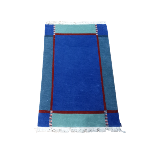 RH41 Ink Blue Color 60 Cm x 93 Cm 60 Knots Handknotted Woolen Nepali Carpet - Image 2