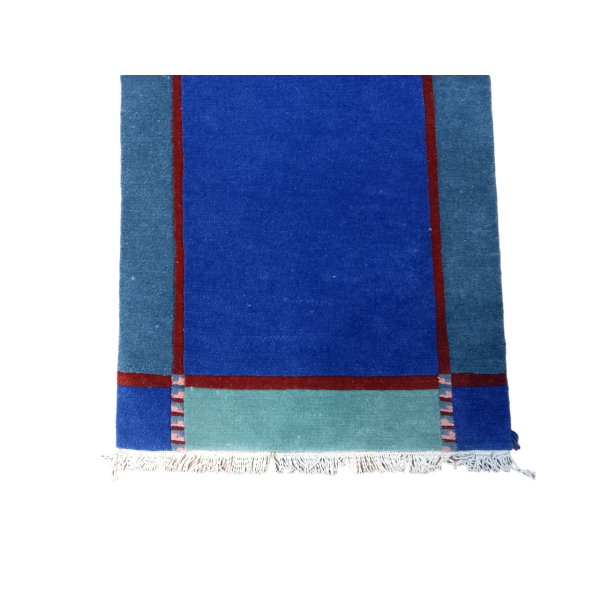 RH41 Ink Blue Color 60 Cm x 93 Cm 60 Knots Handknotted Woolen Nepali Carpet - Image 3