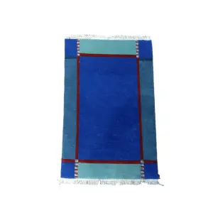 RH41 Ink Blue Color 60 Cm x 93 Cm 60 Knots Handknotted Woolen Nepali Carpet