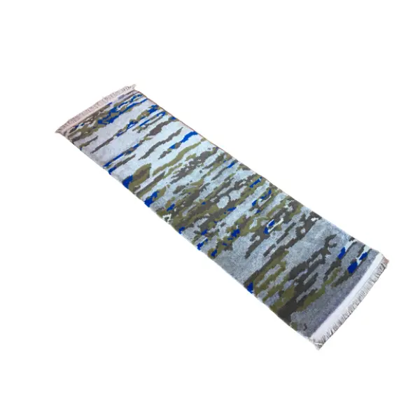 RH42 Grey Color 47 Cm x 152 Cm (1.54 Ft x 4.99 Ft) 60 Knots Handknotted Woolen Nepali Carpet - Image 3