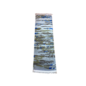 RH42 Grey Color 47 Cm x 152 Cm (1.54 Ft x 4.99 Ft) 60 Knots Handknotted Woolen Nepali Carpet
