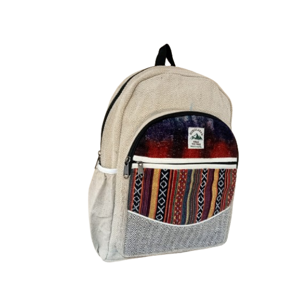 RHandmade Sustainable Hemp & Cotton Mix Backpack for Unisex - Image 3