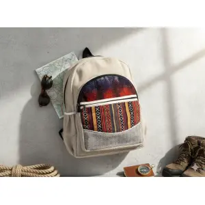 RHandmade Sustainable Hemp & Cotton Mix Backpack for Unisex