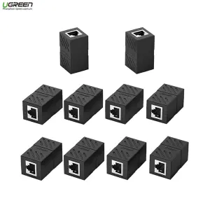 RJ45 Connector Cat7/6/5e Ethernet Adapter 8P8C Network Extender Extension Cable for Ethernet Female to Female Adapter(10p)