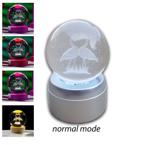 Rotating 3D Ball Light | USB LED Night Lamp with RGB Color Base | Luminous Special Indoor Night Lamp | Decor Supplies | Home/Office/Desk/Table/Bedroom Decoration/Birthday Gift