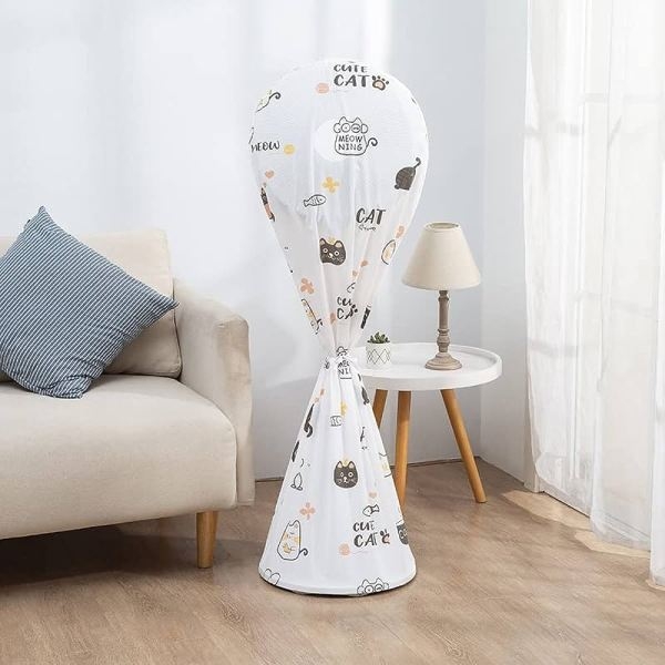 Round Electric Fan Full Body Dust Proof Cover Lace Up Design Comfortable Touch Electric Fan Cover - Image 3