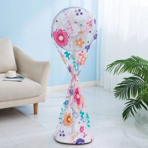 Round Electric Fan Full Body Dust Proof Cover Lace Up Design Comfortable Touch Electric Fan Cover