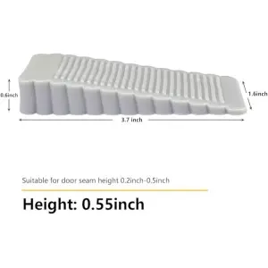 Rubber Door Stopper Wedge Sturdy Door Stop Stackable Anti Slip Heavy Duty Silicone Doorstop for Floor Patio