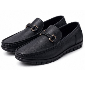 Run Shoes Black Buckle Loafers (2306)