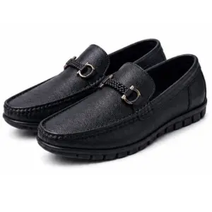 Run Shoes Black Buckle Loafers (2306)