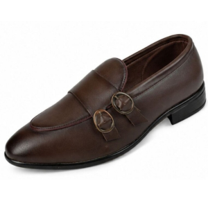Run Shoes Double Buckle Brown Loafers (2289)