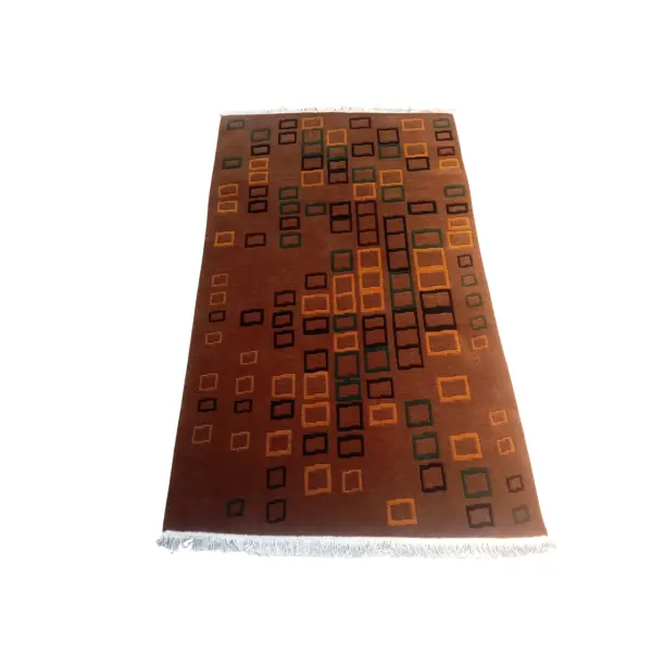 Rusty Modern Nepali Hand-Knotted Galaicha - 60 Knots, 94x157 Cm - Image 2