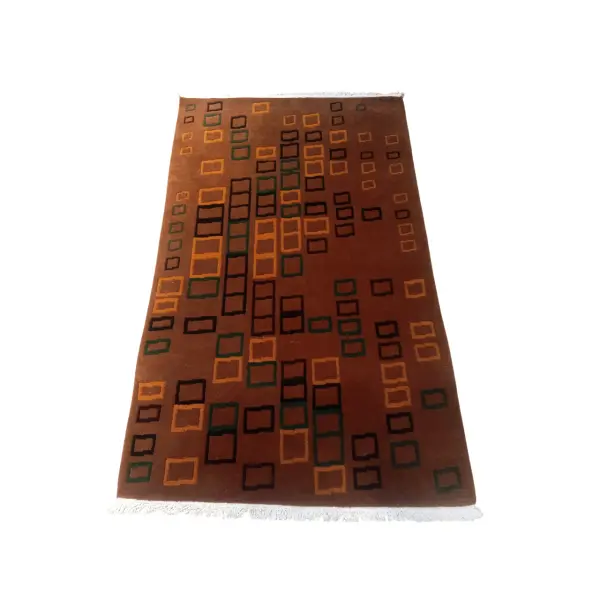 Rusty Modern Nepali Hand-Knotted Galaicha - 60 Knots, 94x157 Cm - Image 3