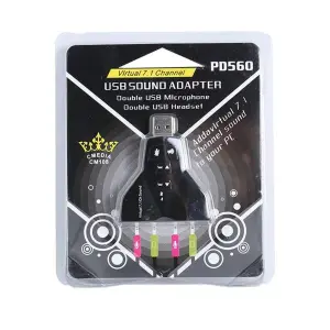 SAISAN™ Virtual 7.1 Channel USB Sound Card Mic Speaker Double Adaprter