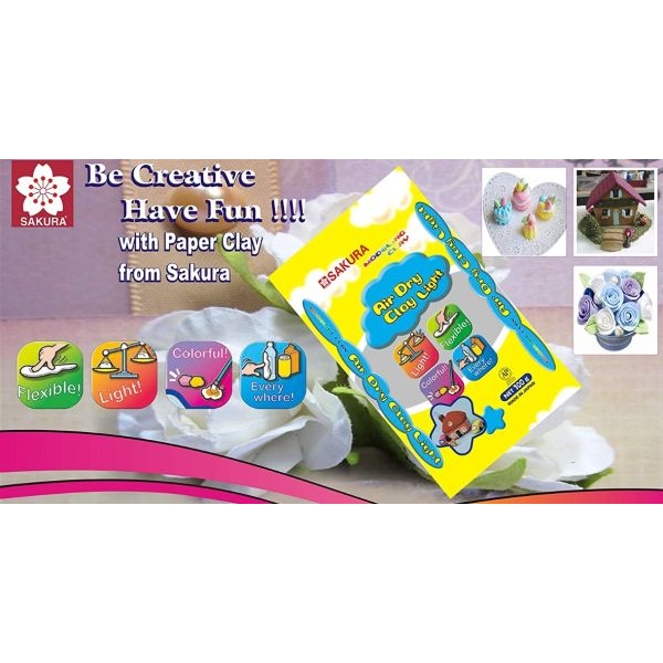 Sakura AIR DRY CLAY LIGHT – 100G | Soft, Lightweight Modeling Clay - Image 3