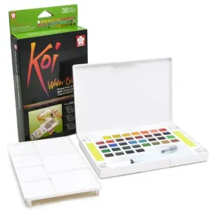 Sakura Koi 36 Colors Pocket Watercolor Set with Long Water Brush | Professional & Travel Friendly Artist Water Colours