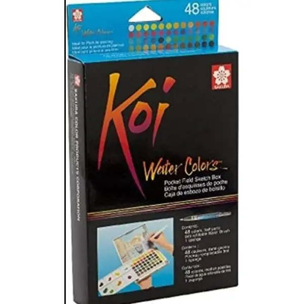 Sakura Koi 48 Colors Pocket Watercolor Set with Long Water Brush | Professional Artist & Travel Friendly Water Colours - Image 3