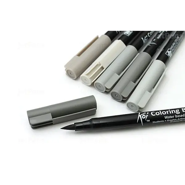 Sakura Koi Coloring Brush Pen Set Of 6 Grey Shades By Mitrata - Image 3