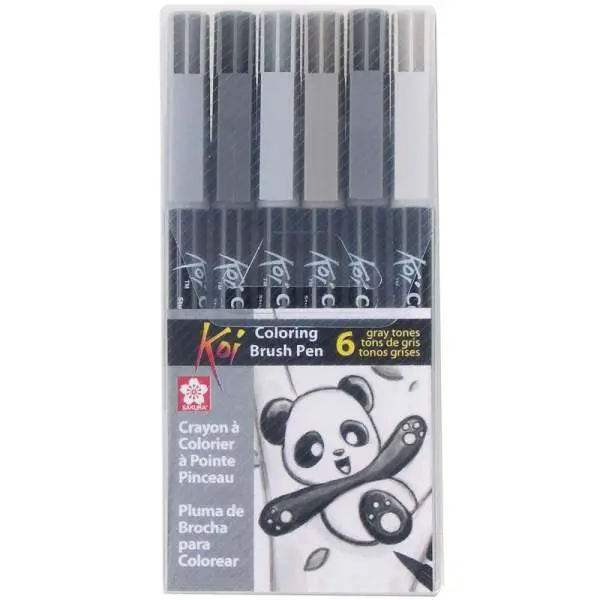 Sakura Koi Coloring Brush Pen Set Of 6 Grey Shades By Mitrata - Image 4